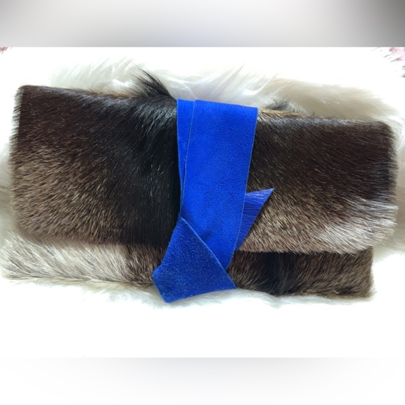 LA PASSION DU MD FUR COWHIDE CLUTCH BAG   11” X 6” APPROXIMATELY GORGEOUS UNIQUE - Picture 6 of 9